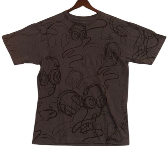 Utility Gray Short Sleeve Tee with Artistic Pattern Medium - Picture 1 of 6